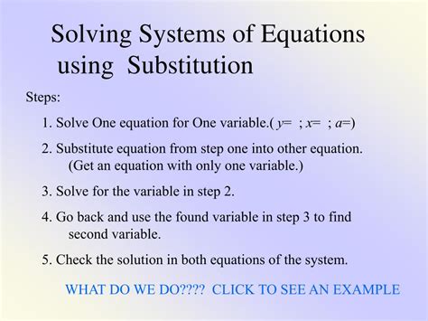 Image result for Equations Using Substitution