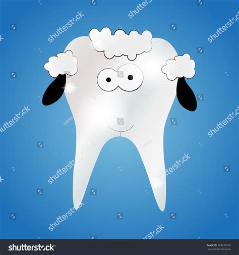 Cute Cartoon Tooth Sheep : image vectorielle de stock (libre de droits ...