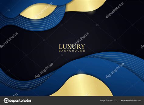 Luxury Background Dynamic Shape Overlapped Elegant Blue Shiny Golden ...