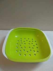 Buy Tupperware White/Green Plastic Allegra Basket Margarita (10107396 ...