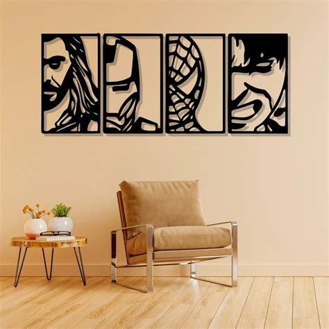 Artrooms Heros Metal Wall Art - Wall Decoration | Wall Hanging (40x16 ...