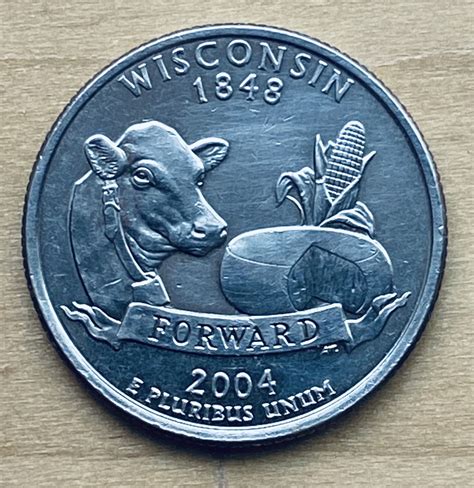 2004-D Wisconsin High Leaf Error Quarter Dollar Coin- Great Condition ...