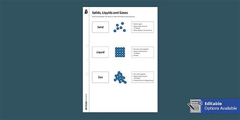 Solids Liquids and Gases Matching Activity