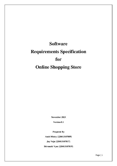 SE Project SRS Practical - Software Requirements Specification for ...