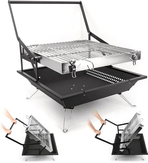 Amazon.com: BiggerFire 360° Rotating Barbecue Grill, Stainless Steel ...