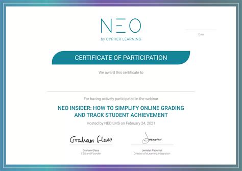 CERTIFICATE OF PARTICIPATION-HOW TO SIMPLIFY ONLINE GRADING AND TRACK ...