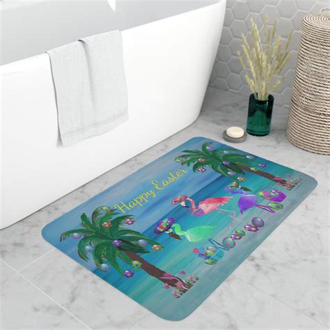 Easter Flamingos Clearwater Beach Coastal Memory Foam Bath Mat Beach ...
