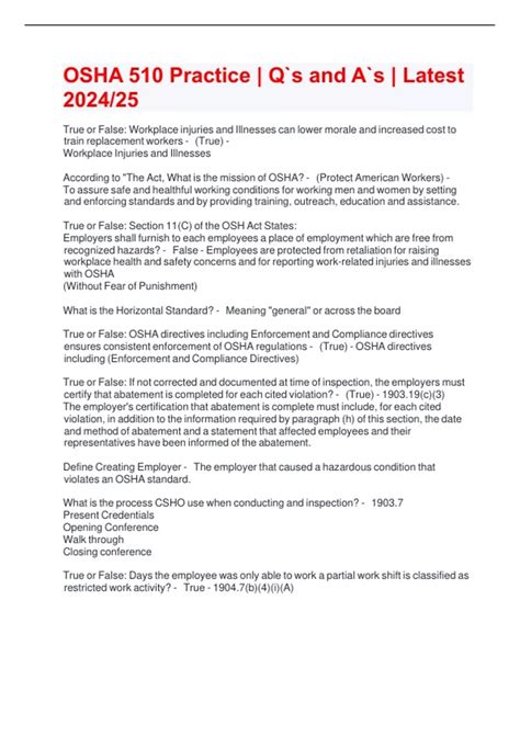 Osha 510 Certification