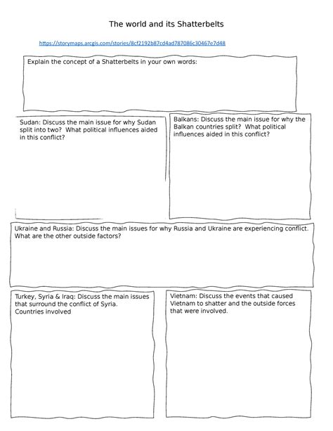 Shatterbelt activity - The world and its Shatterbelts - Studocu