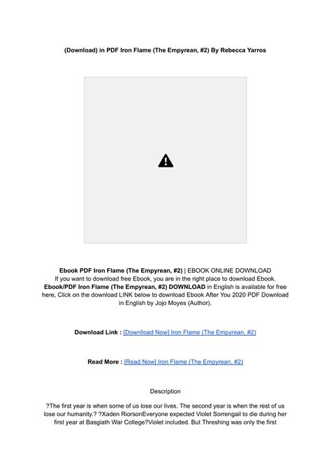 [Download] PDF Iron Flame (The Empyrean, #2) By _ (Rebecca Yarros).pdf ...