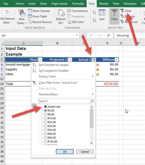 Excel Data Filter 的图像结果