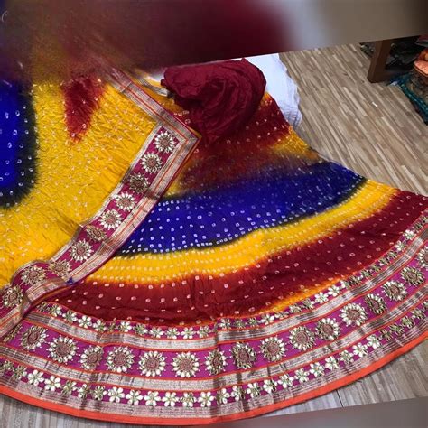 Art silk jaipuri bandhani lehenga heavy gotapatti border - Kanhasarees ...