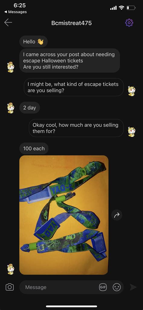 SCAMMER ALERT! The user Bcmistreat475 is trying to sell last year’s escape tickets for $100(blue ...