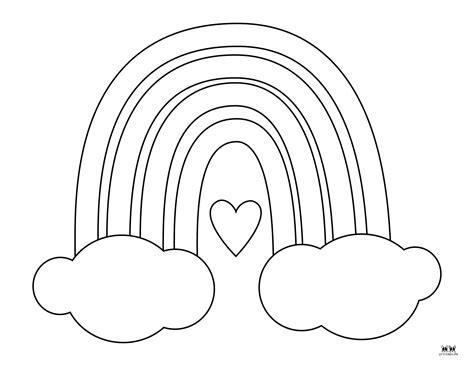 rainbow and clouds coloring page free printable - Rainbow Coloring ...