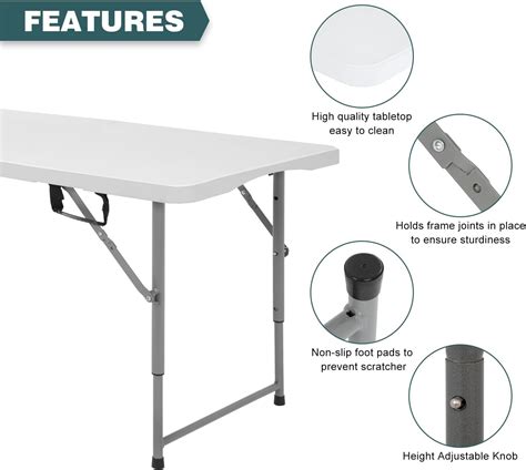 FDW 4 Foot Outdoor Dining Table, Foldable Portable India | Ubuy
