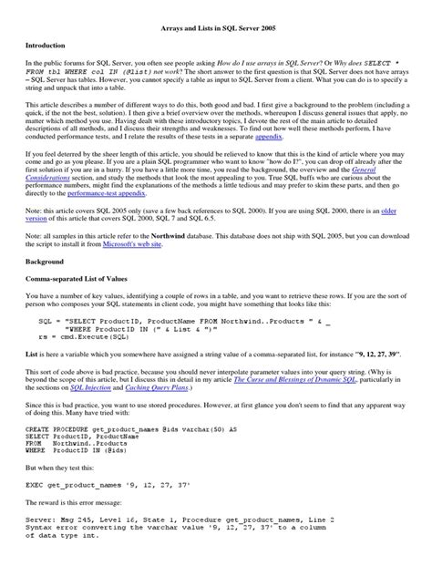 Arrays in SQL Server 的图像结果