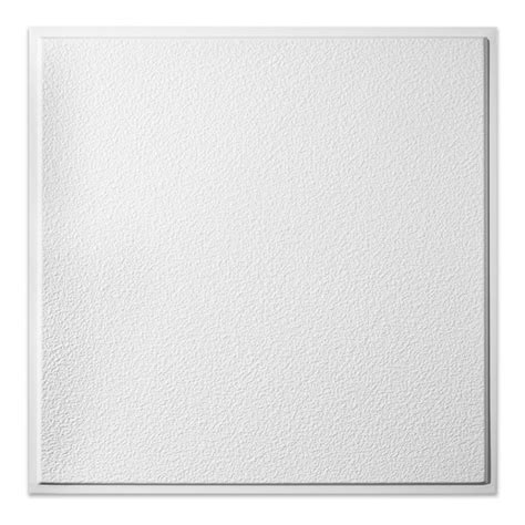 Genesis 2-ft x 2-ft Stucco Pro Revealed Edge White PVC Drop Ceiling ...