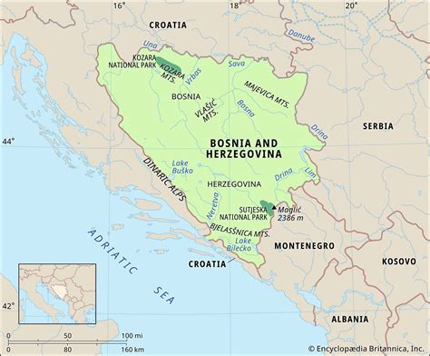 Map Of Bosnia And Surrounding Countries