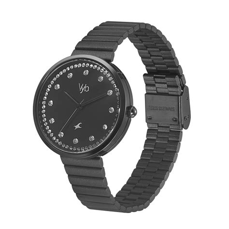 Buy Online Fastrack Vyb Mirage Quartz Analog Black Dial Stainless Steel ...