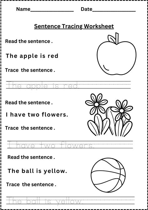 Free Printable Writing Sentences Worksheets For Kindergarten ...