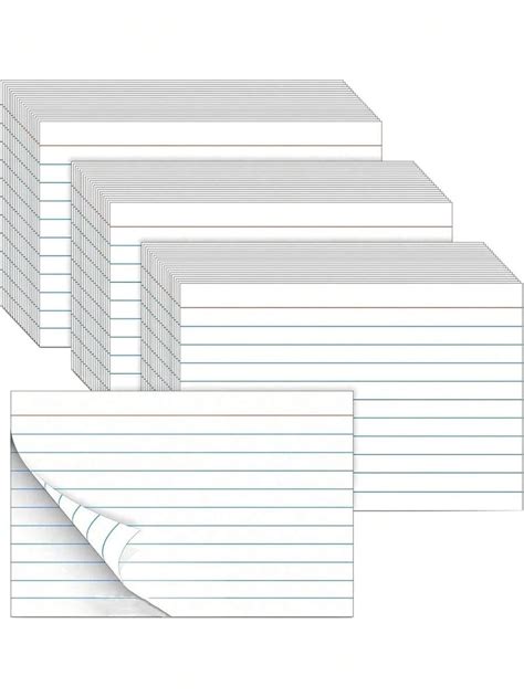 SHEIN 200/300/500 Sheets 3x5 Inch Index Cards, Plain Flashcards, Note ...