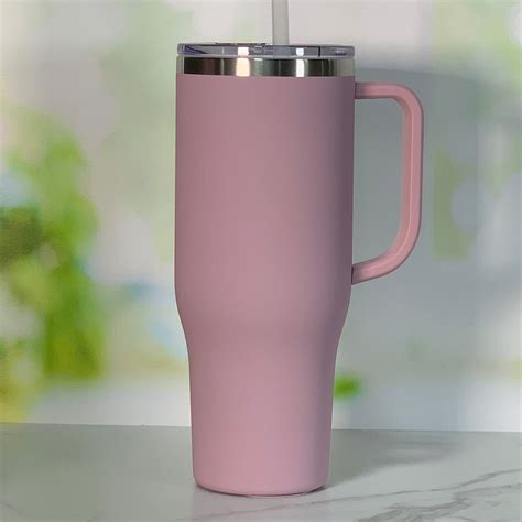 40 oz Stainless Steel Insulated Tumbler with Handle and Screw-Top Slid ...