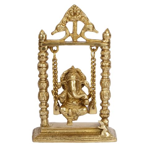 Kartique Brass Ganesh Bhagwan Jhula Idol Ganesha Swing Ganpati Bappa ...