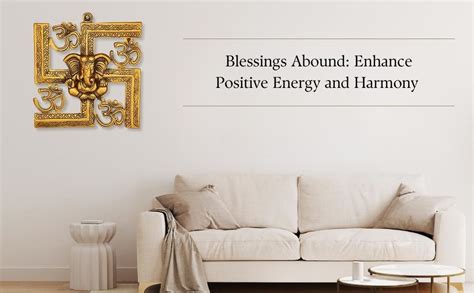 eCraftIndia Lord Ganesha on Om Swastik Metal Golden Wall Hanging ...