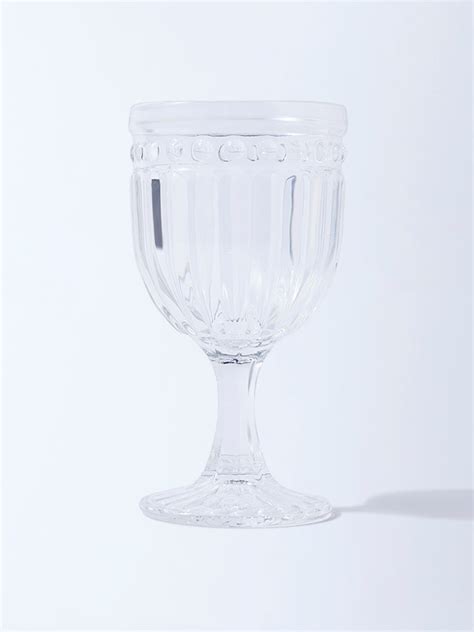 Buy Westside Home Clear Textured Wine Glass from Westside