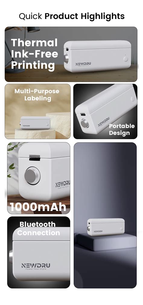 LabelEase Mini Printer – Inkless Thermal Label Printer – NEWDRU