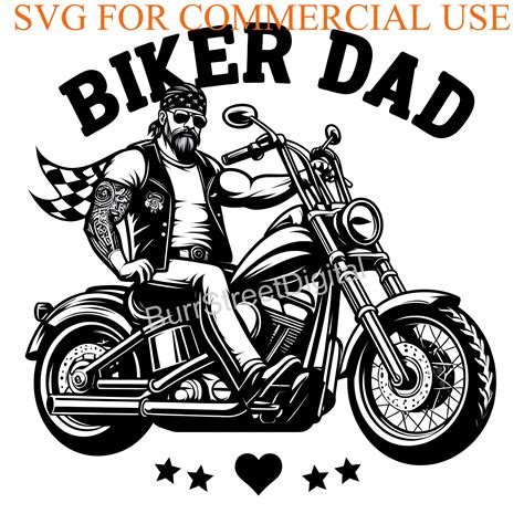 Biker Dad Motorcycle SVG Digital File, Vector Graphic Design Print ...