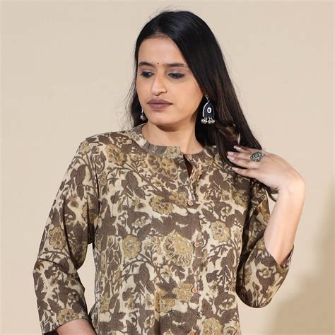 Bagru Hand Block Printed Cotton Long Kurta