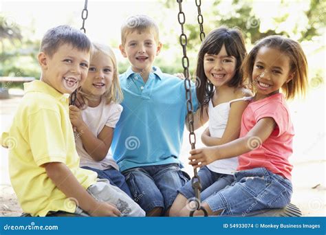 Group of Children Having Fun in Playground Together Stock Photo - Image ...