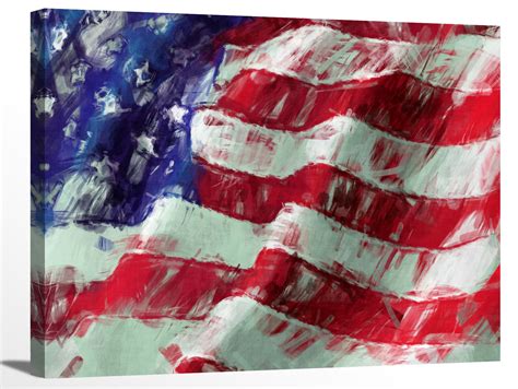 American Flag Abstract Oil Painting US USA America Modern - Etsy