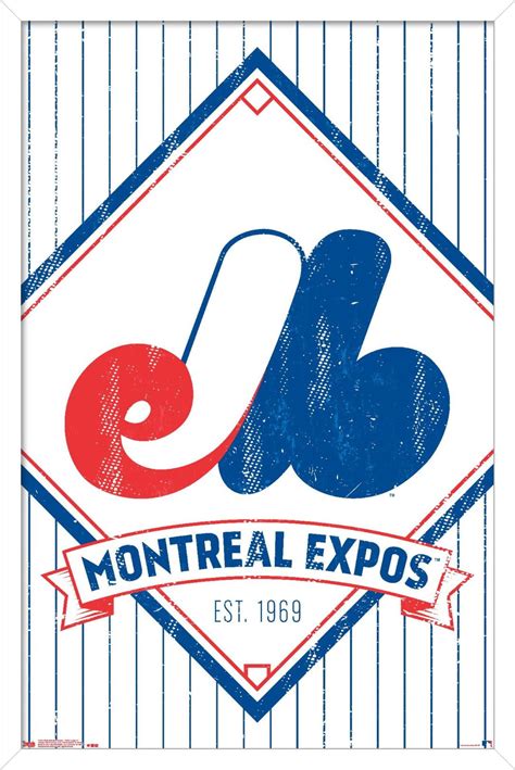 MLB Montreal Expos - Retro Logo 19 Wall Poster, 22.375" x 34", Framed ...