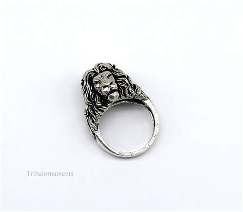 925 sterling silver handcrafted forest king lion face ring, best gifti ...