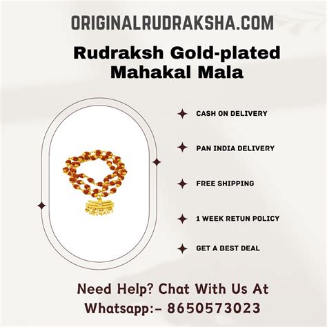Gold-plated Mahakal Rudraksh Mala | Hare Krishna Mart – Original Rudraksha
