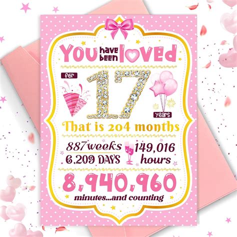 Amazon.com : 17th Birthday Card TSVATE 17 Year Old Girl Birthday Gifts ...
