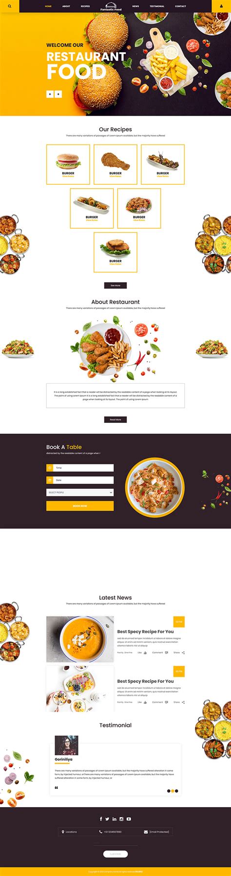 餐饮网站设计代码，响应式美食网页设计模板-17素材网
