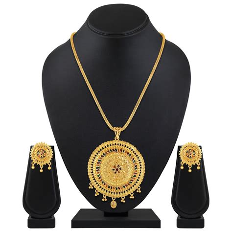 Jazz And Sizzle 22K Gold Plated Golden Beads & Pearl Drops Radha Krish