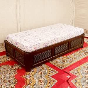 Budhakish Wooden Single Size Bed for Living Room, Drawing Room ...