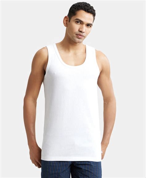 Buy Super Combed Cotton Round Neck Sleeveless Vest - White (Pack of 2 ...