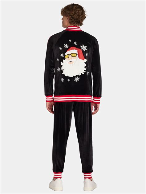 Jolly Knits Men's and Big Men's Velour Christmas Tracksuit Set, 2-Piece ...
