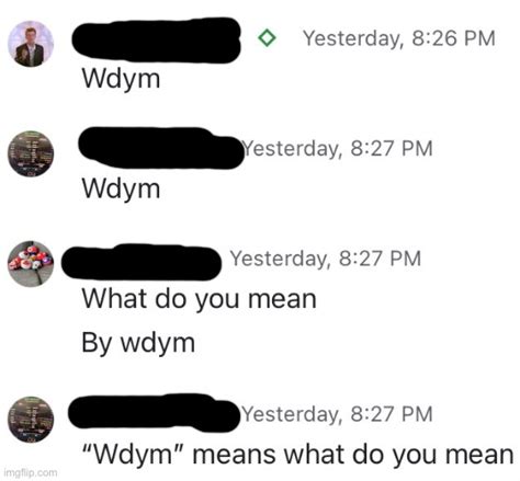 Wdym Wdym? "Wdym" means "what do you mean" - Imgflip