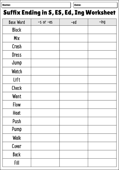 19 Suffix ING Worksheets For First Grade - Free PDF at worksheeto.com