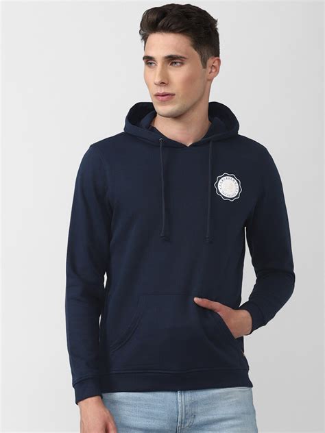 Buy Van Heusen ACADEMY Men Navy Blue Hooded Sweatshirt - Sweatshirts ...