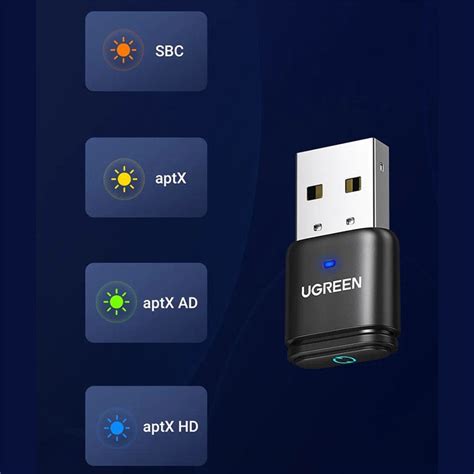 UGREEN 15765 USB Bluetooth 5.3 Adapter Aptx HD Audio Transmitter with ...