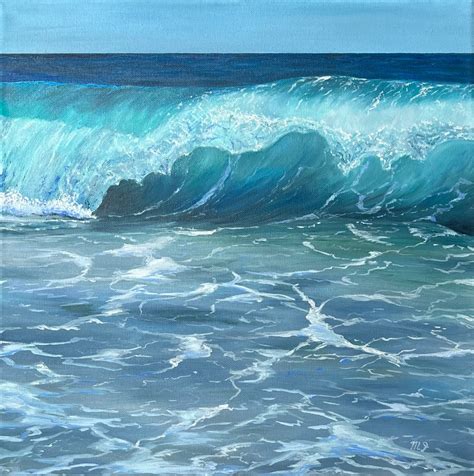 Wave Oil Painting Ocean Painting Sunset Painting Ocean Artwork Ocean Wave Painting Seascape ...