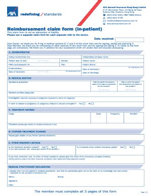 Axa Reimbursement Claim Form - Fill and Sign Printable Template Online