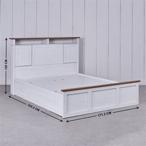 Buy Santorini Marina Queen Bed with Hydraulic Storage - White from Home ...